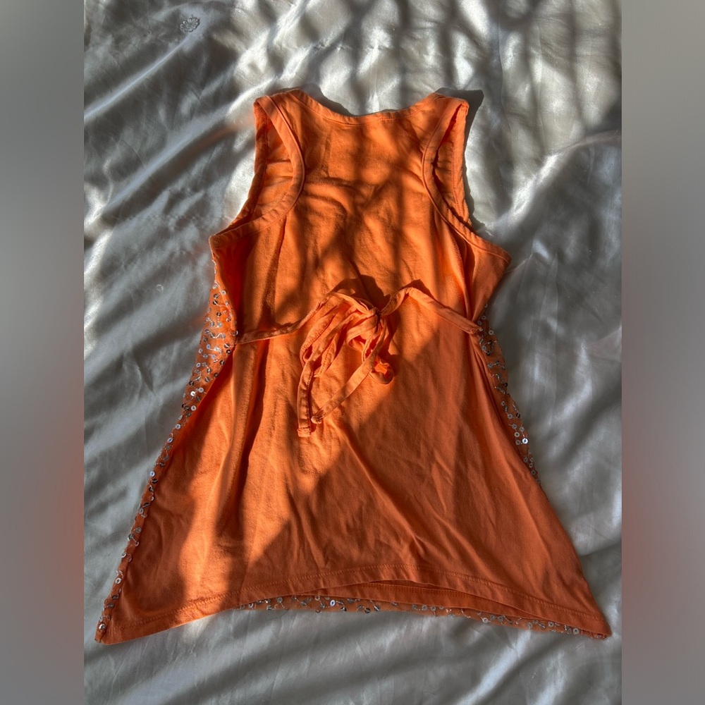 Orange Sequin Tank Top - Picture 3 of 5